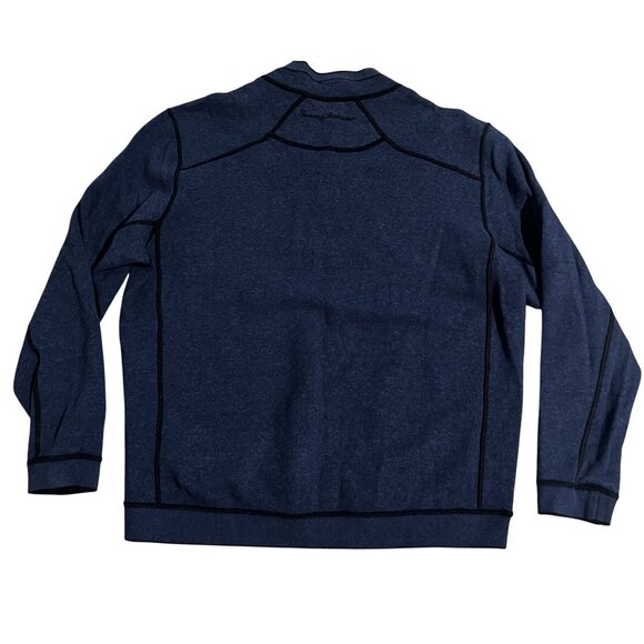 Tommy Bahama Navy 1/4 Zip Pullover Sweatshirt Mens - Picture 2 of 7